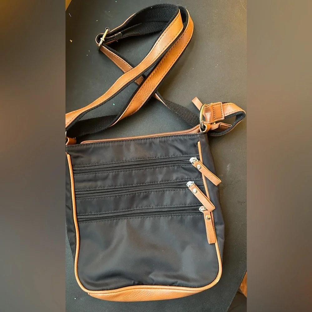 Elegant Black and Brown Men's Messenger Bag
